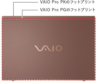 VAIO Pro PKとVAIO Pro PGのフットプリントサイズ比較。